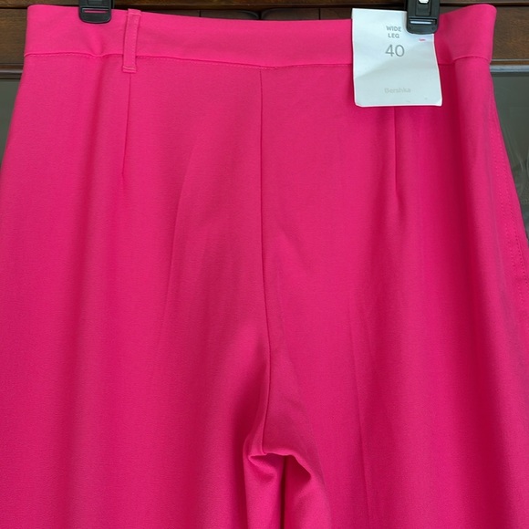 NWT Bershka Wide Leg Hot Pink Trouser Pants EU40 US8 - Picture 4 of 10
